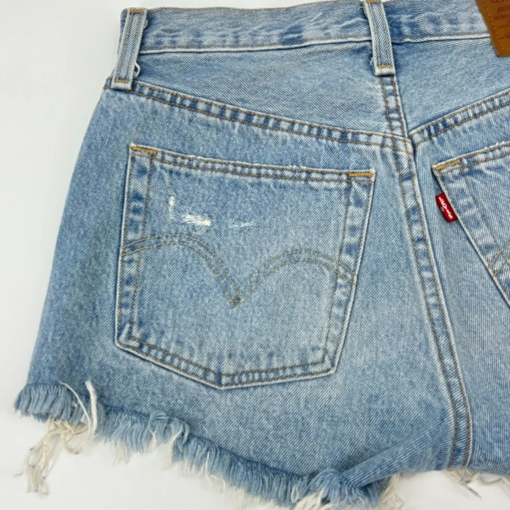 Levi’s 501 Distressed Button Fly Denim Cutoffs Shorts - Picture 6 of 12